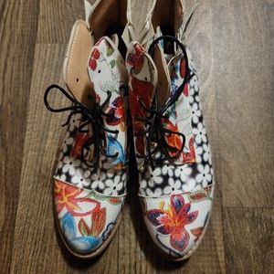 Floral ankle boots
